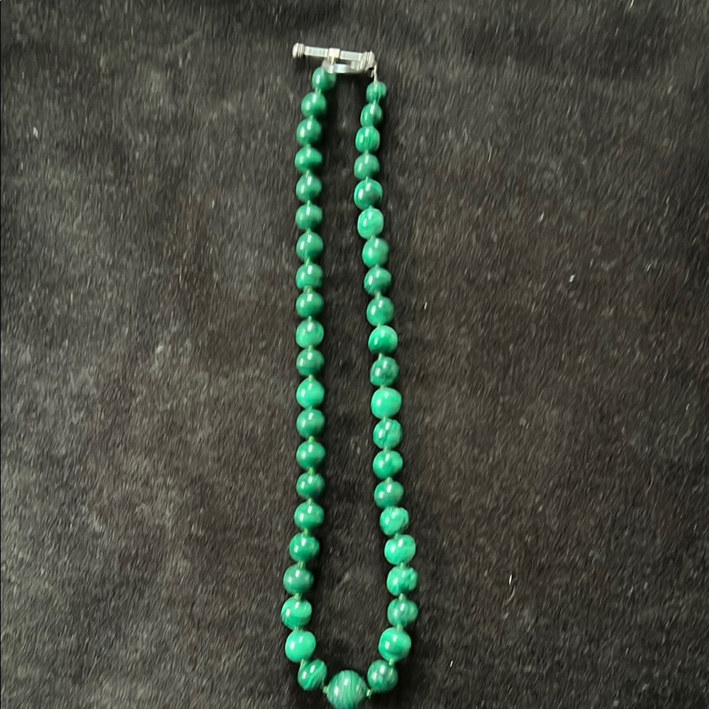 Vintage Malachite Beaded Necklace